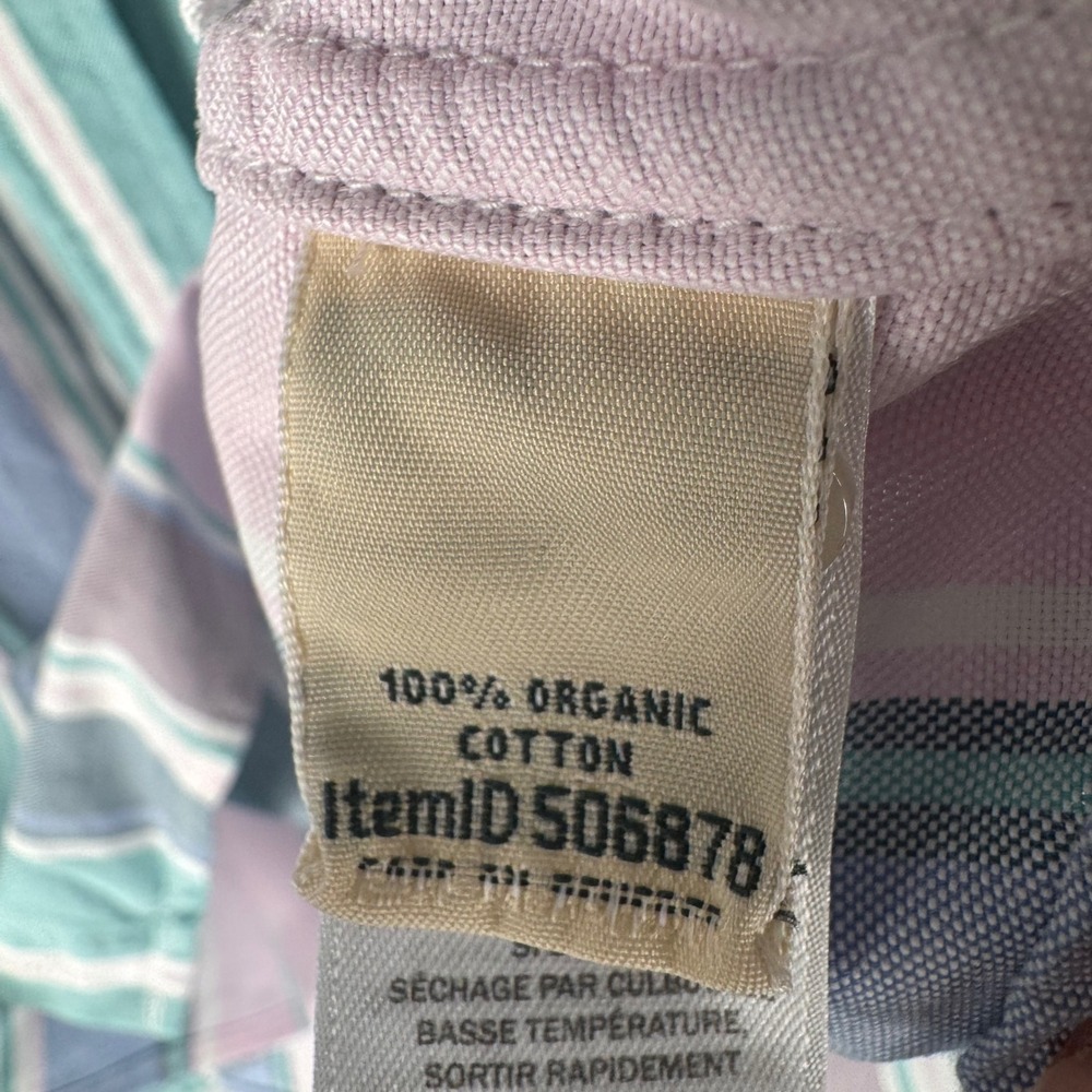 LL Bean Petite XL Striped Organic Cotton Oxford Button Down Shirt 506878 - Picture 7 of 7